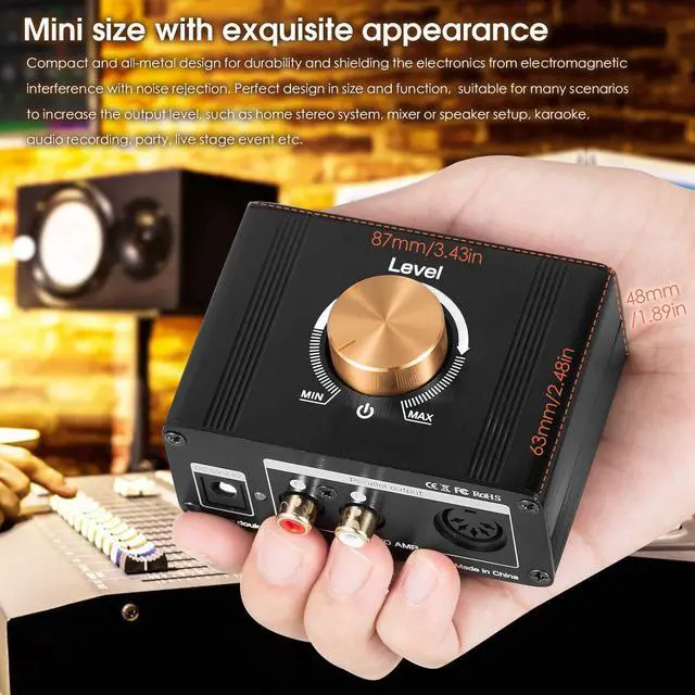 Alt view image 7 of 7 - L1 Mini Stereo Line Level Booster Amplifier Audio Preamp with 20dB Gain and Volume Control