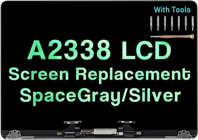 Main image of 13 inches Screen Replacement for MacBook Pro M1 Retina A2338 2020 EMC 3578 MYD83 MYD92 MYDA2 MYDC2 LCD Full Screen Display Assembly (Gray)