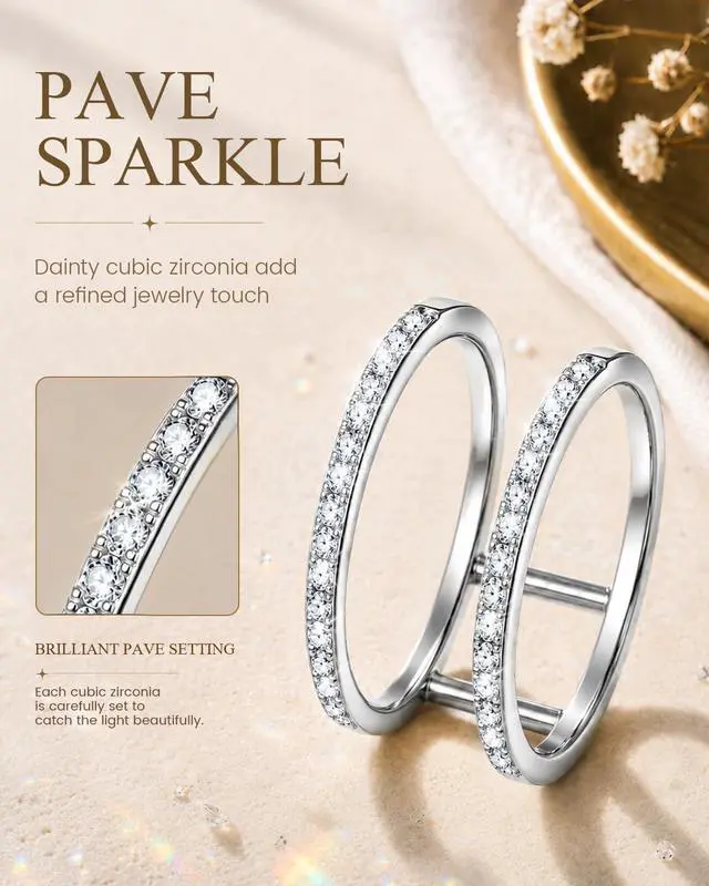 Alt view image 4 of 7 - 14K Gold Plated Smart Ring Jacket Compatible with Oura Ring Gen 4/Gen 3 | CZ Simulated Diamond Stacking Ring, Decorative Oura Ring Cover for Women