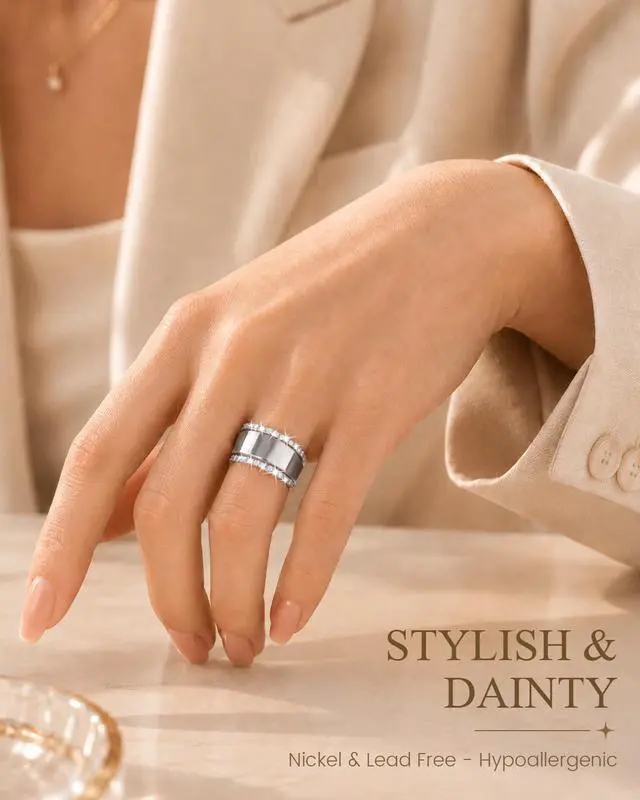 Alt view image 6 of 7 - 14K Gold Plated Smart Ring Jacket Compatible with Oura Ring Gen 4/Gen 3 | CZ Simulated Diamond Stacking Ring, Decorative Oura Ring Cover for Women
