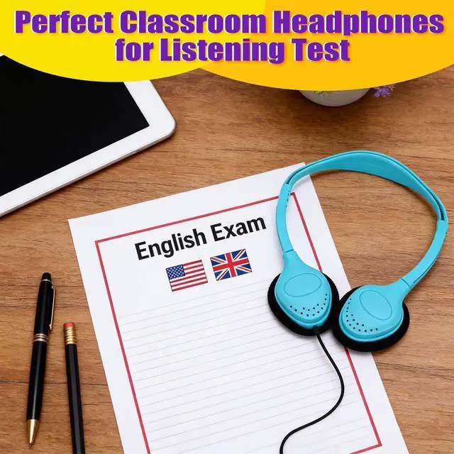 Alt view image 6 of 7 - 10 Pack Over Ear Wired Headphones Bulk for School Classroom Student, Adjustable Headband with 3.5mm Jack, Lightweight Design Earphones for Classroom Learning and Testing (Multicolor)