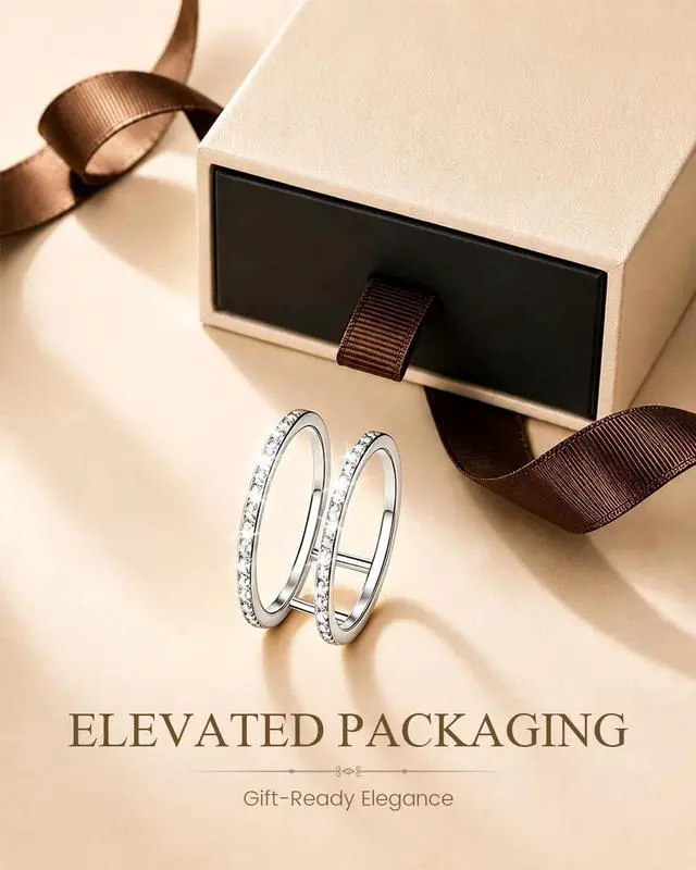 Alt view image 7 of 7 - 14K Gold Plated Smart Ring Jacket Compatible with Oura Ring Gen 4/Gen 3 | CZ Simulated Diamond Stacking Ring, Decorative Oura Ring Cover for Women