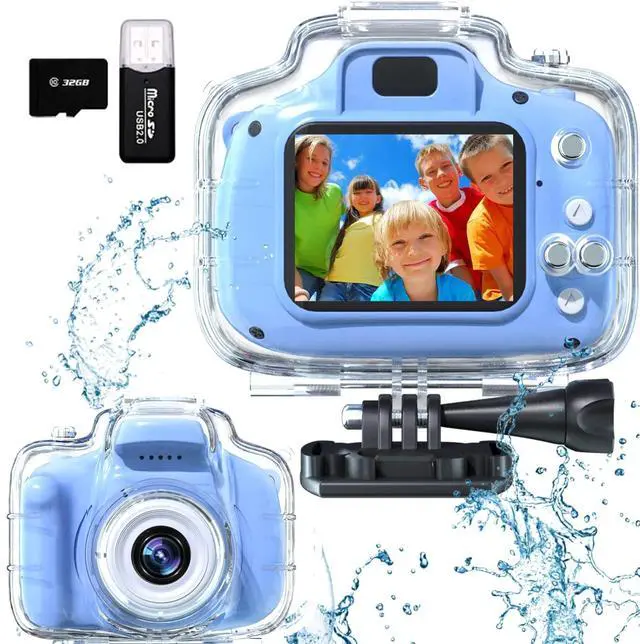 Main image of Kids Waterproof Camera 12MP 1080P Digital Camera with 32GB Card & Case | Underwater Diving Camera for Boys Girls 3-12, Kids Video Camera Indoor Outdoor Action Cameras Best Christmas Birthday Gifts