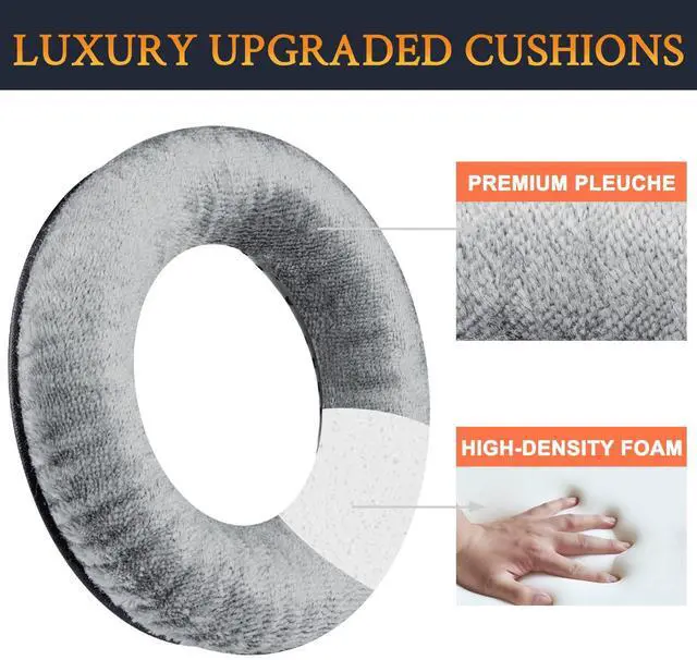 Alt view image 6 of 7 - Earpads for Beyerdynamic DT770/DT770 Pro - Silver | Also for DT511/DT801/DT831/DT901/HS300/MMX300/Custom One Pro Plus/Custom Studio Headphones