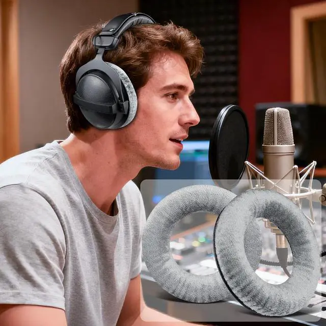 Alt view image 5 of 7 - Earpads for Beyerdynamic DT770/DT770 Pro - Silver | Also for DT511/DT801/DT831/DT901/HS300/MMX300/Custom One Pro Plus/Custom Studio Headphones