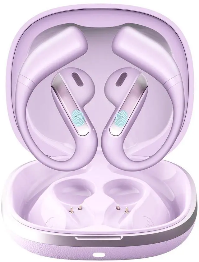 Main image of Open Ear Bluetooth 5.3 Earbuds, Wireless Headphones Sport Over Earphones Built-in Mic with Ear Hooks, 58H Playtime Ear Buds Fast Charging, IPX7 Waterproof for Running/WorkoutPurple