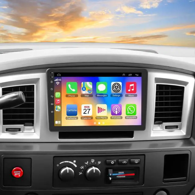 Main image of 9" Android 13 Car Radio for Dodge Ram 1500/2500/3500 (2006-2008), Dodge Durango (2005-2008), Jeep Grand Cherokee (2005-2009) 4GB RAM + 64GB ROM CarPlay Screen