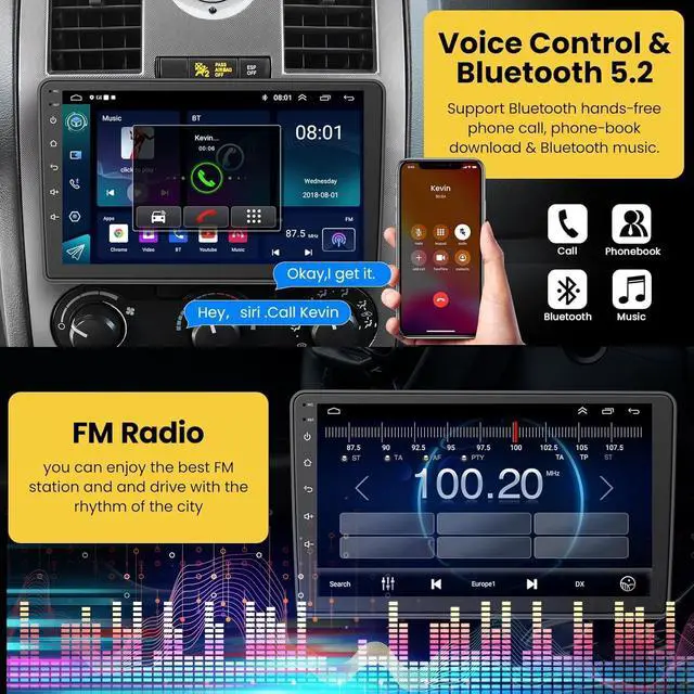Alt view image 6 of 7 - 9" Android 13 Car Radio for Dodge Ram 1500/2500/3500 (2006-2008), Dodge Durango (2005-2008), Jeep Grand Cherokee (2005-2009) 4GB RAM + 64GB ROM CarPlay Screen
