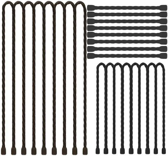 Main image of 24PCS Black Silicone Cable Ties, Reusable Rubber Twist Ties | Bendable Cable Ties for Bundling and Holding, All Purpose Cord Tie for Indoor and Outdoor6inch, 12inch, 18inch