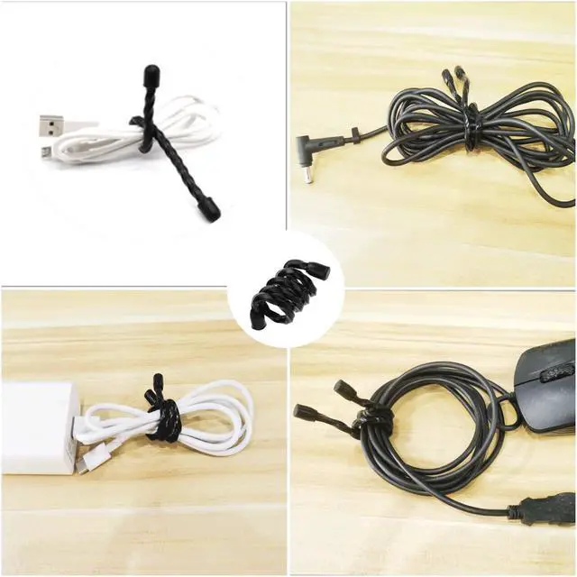 Alt view image 7 of 7 - 24PCS Black Silicone Cable Ties, Reusable Rubber Twist Ties | Bendable Cable Ties for Bundling and Holding, All Purpose Cord Tie for Indoor and Outdoor6inch, 12inch, 18inch