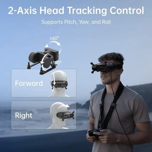 Alt view image 4 of 7 - Walksnail GM2 V1-Axis Gimbal FPV Head Tracking | Mechanical Stabilization, UART/PWM Control, Compatible with Walksnail VTX Models, for FPV Drones, RC Cars & Fixed-Wing