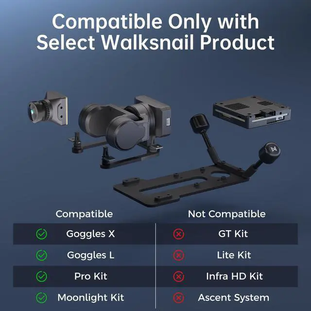 Alt view image 7 of 7 - Walksnail GM2 V1-Axis Gimbal FPV Head Tracking | Mechanical Stabilization, UART/PWM Control, Compatible with Walksnail VTX Models, for FPV Drones, RC Cars & Fixed-Wing