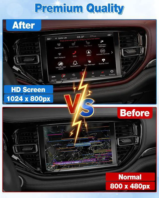 Alt view image 4 of 7 - TDO-XGA084 8.4" Uconnect Screen Replacement, Uconnect 4C UAQ LCD Monitor Touch-Screen for 2018-2023 Jeep Dodge RAM Chrysler, 68388570AB