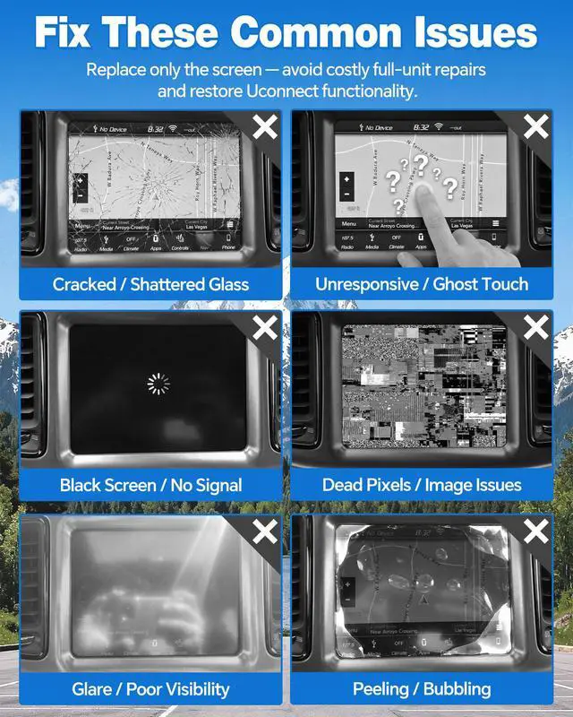 Alt view image 5 of 7 - TDO-XGA084 8.4" Uconnect Screen Replacement, Uconnect 4C UAQ LCD Monitor Touch-Screen for 2018-2023 Jeep Dodge RAM Chrysler, 68388570AB