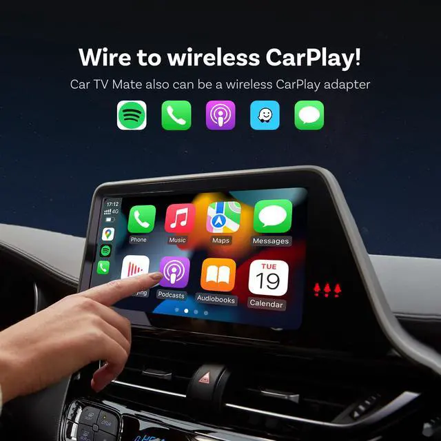 Alt view image 3 of 7 - HDMI Car Adapter with Wireless CarPlay for iPhone | Converts Factory Wired CarPlay to Wireless,Plug & Play,Fast Stable Connection,HDMI Output,Not for Android Auto