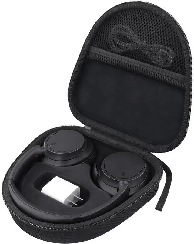 Main image of Hard Case for Sony WH-CH720N/CH520/1000XM6/1000XM5, Black | Features a Mesh Pocket for Accessories. Hand Strap for Easy Carrying. Hard EVA Shell with Soft Velvet Lining. Case Only