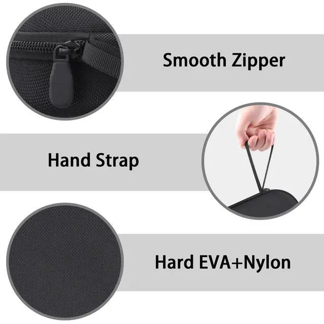 Alt view image 5 of 7 - Hard Case for Sony WH-CH720N/CH520/1000XM6/1000XM5, Black | Features a Mesh Pocket for Accessories. Hand Strap for Easy Carrying. Hard EVA Shell with Soft Velvet Lining. Case Only