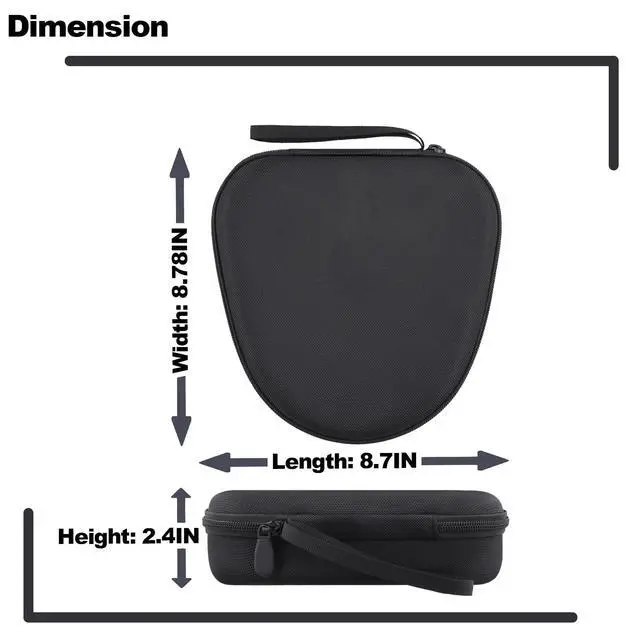 Alt view image 6 of 7 - Hard Case for Sony WH-CH720N/CH520/1000XM6/1000XM5, Black | Features a Mesh Pocket for Accessories. Hand Strap for Easy Carrying. Hard EVA Shell with Soft Velvet Lining. Case Only