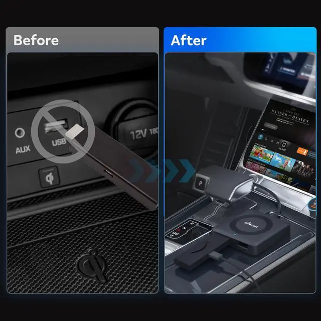 Alt view image 6 of 7 - HDMI Car Adapter with Wireless CarPlay for iPhone | Converts Factory Wired CarPlay to Wireless,Plug & Play,Fast Stable Connection,HDMI Output,Not for Android Auto