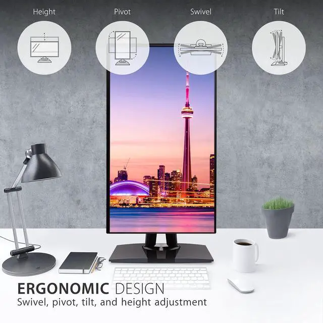 Alt view image 4 of 7 - VP2468A 24 Inch 1080p ColorPro Monitor, IPS Display with 100% sRGB and Pantone Validated for Professional Photo Editing, Advanced Ergonomics, 65W USB-C, RJ45, HDMI, and DisplayPort