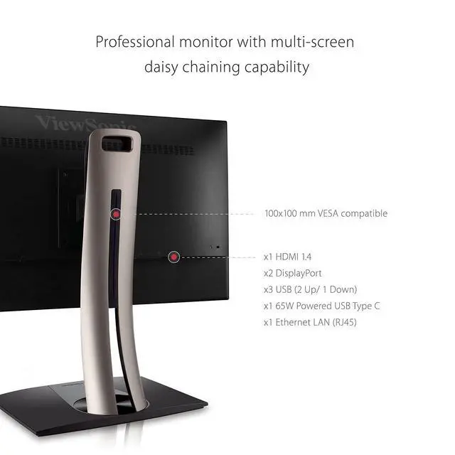 Alt view image 6 of 7 - VP2468A 24 Inch 1080p ColorPro Monitor, IPS Display with 100% sRGB and Pantone Validated for Professional Photo Editing, Advanced Ergonomics, 65W USB-C, RJ45, HDMI, and DisplayPort