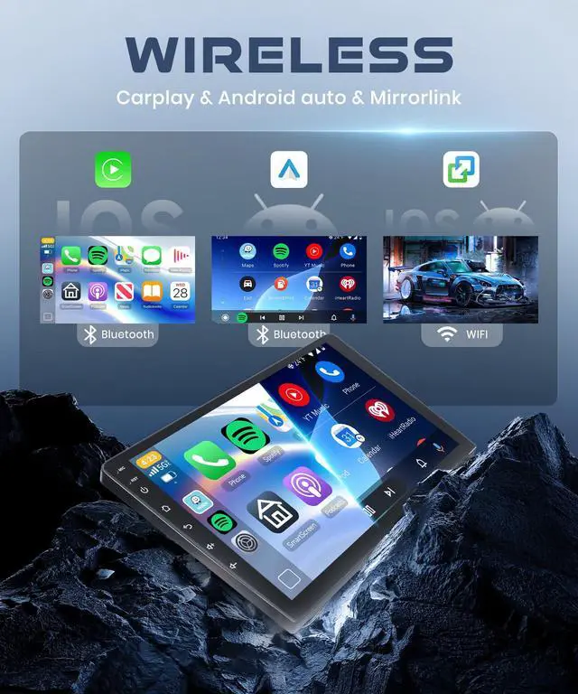 Alt view image 3 of 7 - 4G+64G Android Car Radio for Volkswagen VW Beetle 2004-2010 with Wireless Carplay Android Auto, 9'' Touchscreen Head Unit GPS Navigation/Bluetooth 5.0/5G-WiFi/FM/EQ-32 AHD Backup Camera SWC