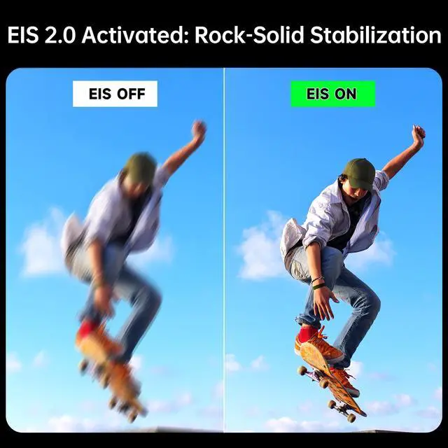 Alt view image 4 of 7 - 5K30FPS Waterproof Action Camera with 64GB Card, IPX7 & 34FT Underwater Cameras, EIS 2.0 Stabilization, 2.4" Touch Screen, 2x1350mAh Batteries for Diving, Cycling, Outdoor Sports