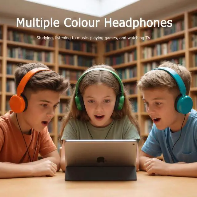 Alt view image 7 of 7 - 8-Pack Bulk Classroom Headphones 85dB Volume Limited 3.5mm Jack School Headsets for Students Adults