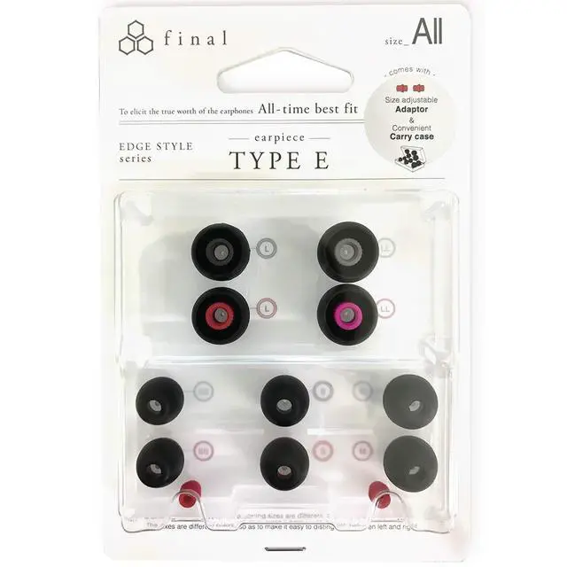 Alt view image 3 of 7 - Audio Black+Black/Red Silicone Type E Eartips kit with Case and Nozzle Adaptor Compatible With 1More, AKG, Audio-Technica, Beats by Dre, Campfire Audio, Empire Ears, Shure, Sony, Westone (Multi)