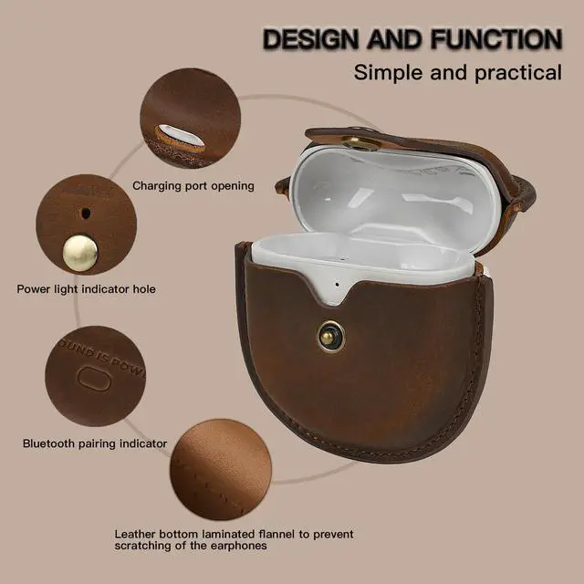 Alt view image 3 of 5 - Earbuds Case for Bose QuietComfort Ultra 1st/2nd & Earbuds II | Genuine leather case attaches to bags or belt loops for easy everyday carry during commutes, travel and daily outings