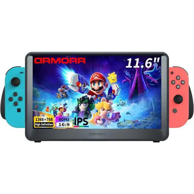 Alt view image 4 of 7 - Orion Portable Gaming Monitor 11.6" HD IPS Gaming Display & Dock with Stereo Speakers and Ergo Handles. Compatible with Nintendo Switch, HDMI Consoles, Xbox, PS5, Mobile Gaming Devices