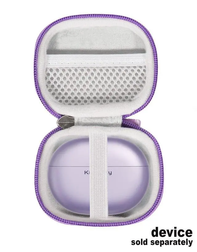 Alt view image 3 of 5 - Case for King Lucky Jewelry-Inspired Clip-On Earbuds with Butterfly Earrings, Clip-on Earbuds Jewelry Wireless Bluetooth 5.4 Comfortable Open Ear Headphones (Light Purple)