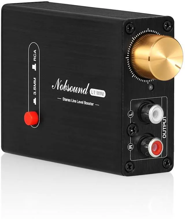 Main image of L1-MiINI Stereo Line Level Booster Amplifier Audio Preamp 20dB Gain + Volume Control