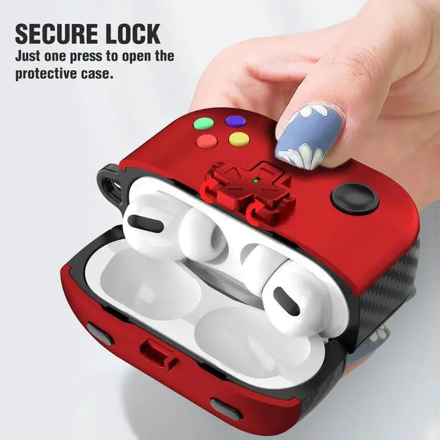 Alt view image 4 of 7 - Compatible Airpods Pro 2nd/1st Generation Case with Lock, Game Machine Design Airpods Pro 2 Case 2022 with Keychain for Men Women Soft Silicone Protective Cover for Airpods Pro 2nd/1st Gen