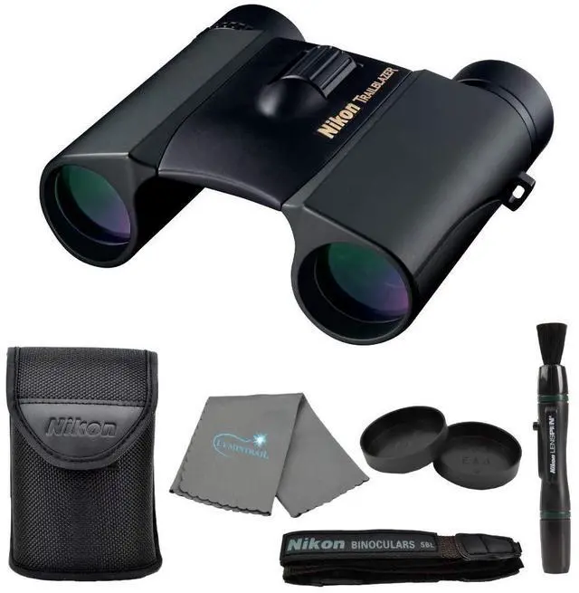 Main image of Trailblazer 10x25 ATB Binoculars, Black, Bundle with a Lens Pen and Lens Cloth