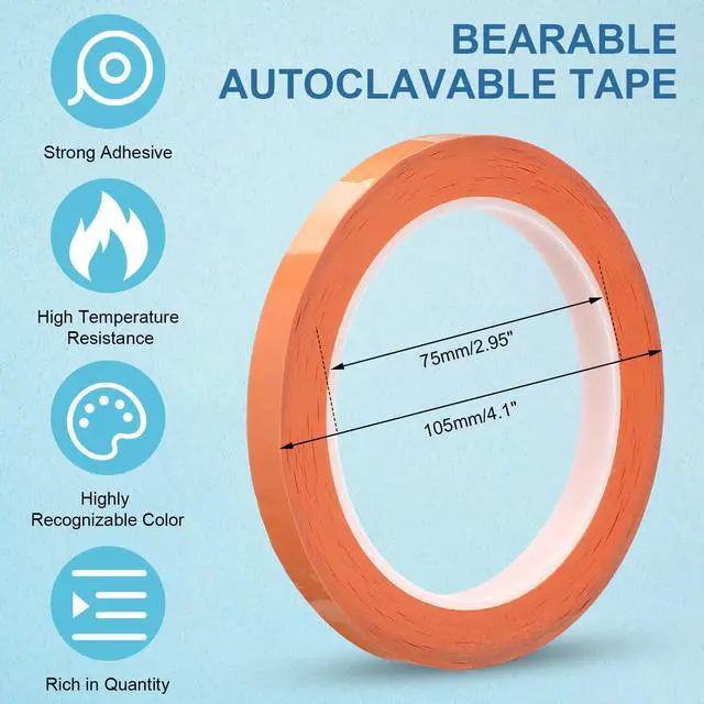 Alt view image 3 of 7 - Colors Autoclave Tape 216 ft/L x 0.4 in/W Instruments Identification Tape Autoclavable 270 Fahrenheit (8)