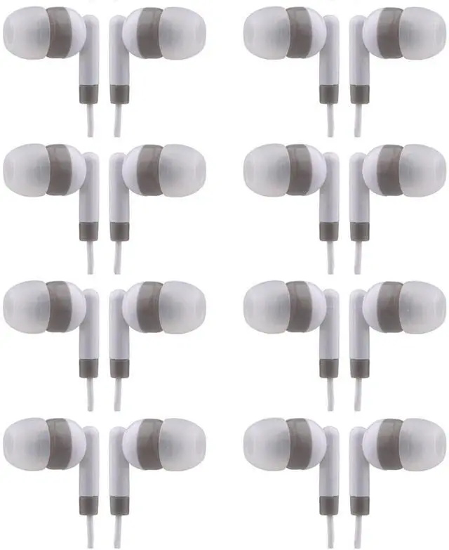 Main image of Bulk Earbuds Headphones 50 Pack, Wholesale Disposable Earphones for Schools Classroom Students Kids Children (White)