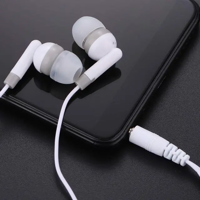 Alt view image 4 of 7 - Bulk Earbuds Headphones 50 Pack, Wholesale Disposable Earphones for Schools Classroom Students Kids Children (White)