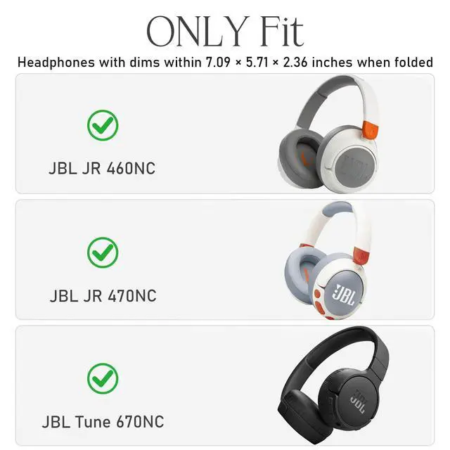 Alt view image 2 of 7 - Headphone Case for JBL Junior 470NC/ JR 470 NC/JR 460 NC/Tune 670NC Kids Headphone (Box Only) (Grey-Orange)