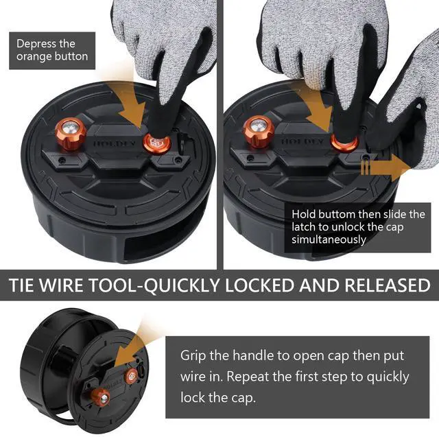 Alt view image 2 of 7 - Aluminum Tie Wire Reel for 12-18 Gauge Wire, Quick Lock | Dual-Sided Rewind Knob for Left- or Right-Handed Use; Smooth Wire Pullout and Retrieval for Jobsite Tying
