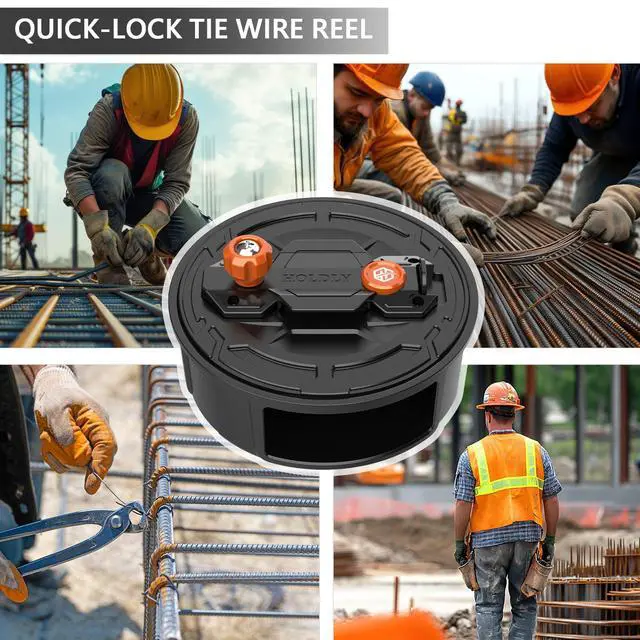 Alt view image 7 of 7 - Aluminum Tie Wire Reel for 12-18 Gauge Wire, Quick Lock | Dual-Sided Rewind Knob for Left- or Right-Handed Use; Smooth Wire Pullout and Retrieval for Jobsite Tying