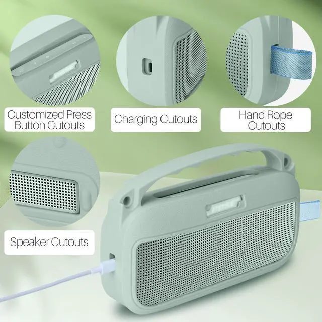 Alt view image 4 of 7 - 2nd Gen Silicone Cover Compatible with Bose SoundLink Flex 2nd Gen/Bose SoundLink Flex Portable Speaker (Alpine Sage Cover)