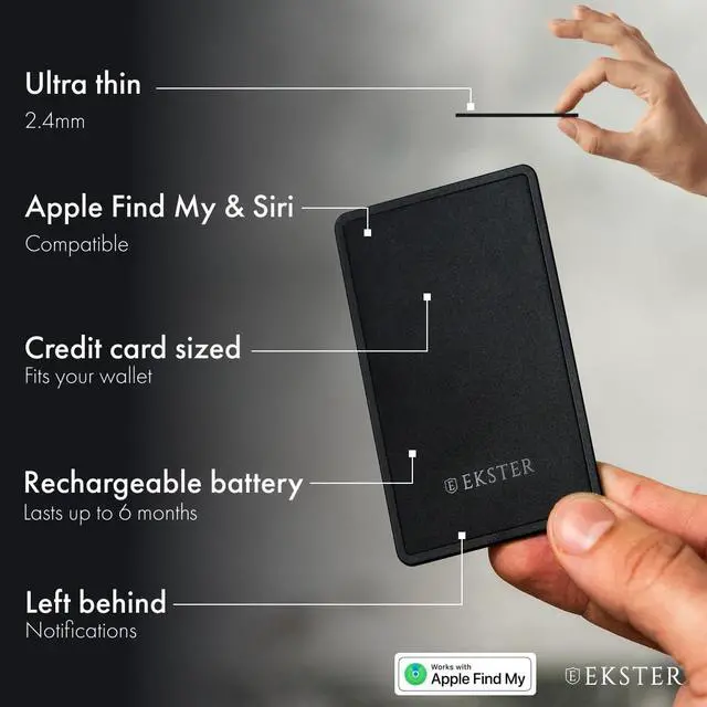 Alt view image 2 of 7 - Finder Card,Wallet Tracker Card,Rechargeable Bluetooth Tracking Card | Works with Apple Find My Wallet, Slim Wallet Locator - Credit Card-Sized Wallet Finder for Wallets, Bags & Gear
