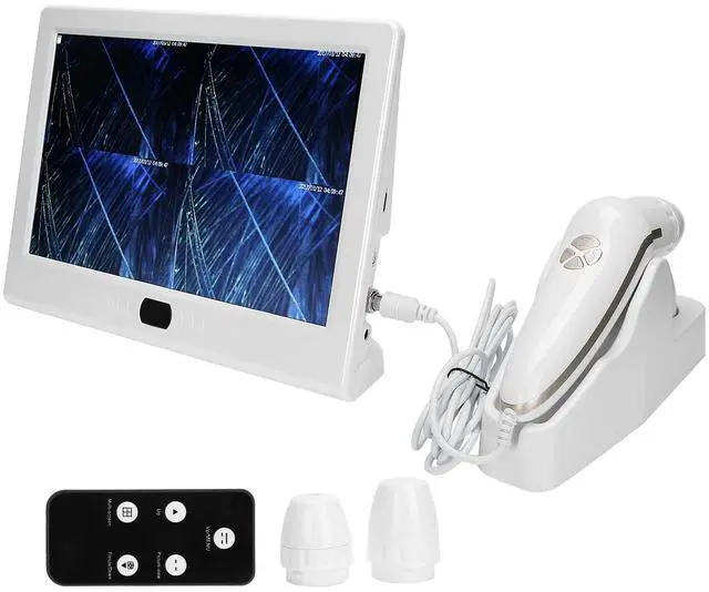 Main image of Scalp Detector, 13inch 50X/200X Lens MultiFunctional Rechargeable Digital Hair Skin Analyzer Microscope Magnifier High Sensitivity Hair Follicle Skin Analyser Tester Machine with 3 Light Modes(US)