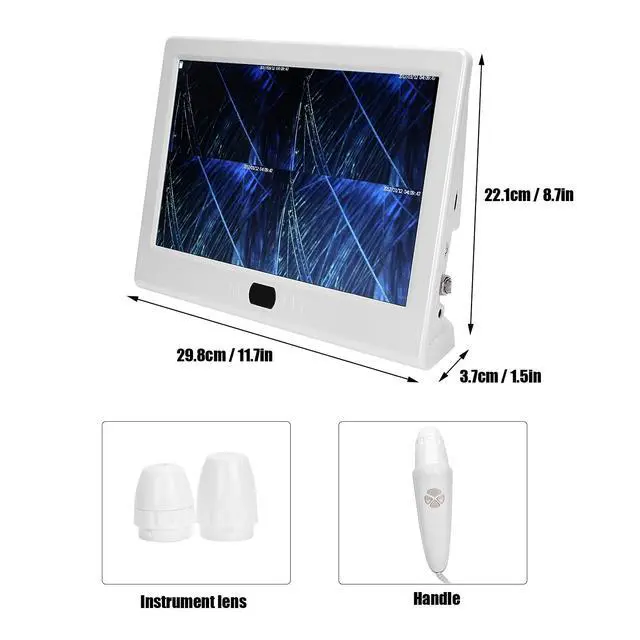 Alt view image 7 of 7 - Scalp Detector, 13inch 50X/200X Lens MultiFunctional Rechargeable Digital Hair Skin Analyzer Microscope Magnifier High Sensitivity Hair Follicle Skin Analyser Tester Machine with 3 Light Modes(US)