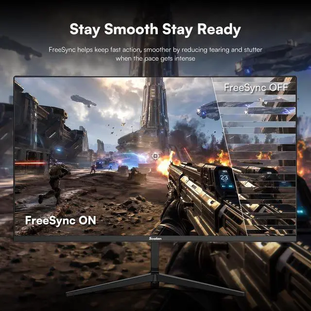 Alt view image 3 of 7 - 24 Inch 180Hz Gaming Monitor, FHD(1920 x1080) | VA Panel with HDR10, FreeSync, 98% sRGB, HDMI and DisplayPort, VESA Wall Mountable for PC, Laptop