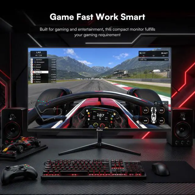Alt view image 6 of 7 - 24 Inch 180Hz Gaming Monitor, FHD(1920 x1080) | VA Panel with HDR10, FreeSync, 98% sRGB, HDMI and DisplayPort, VESA Wall Mountable for PC, Laptop