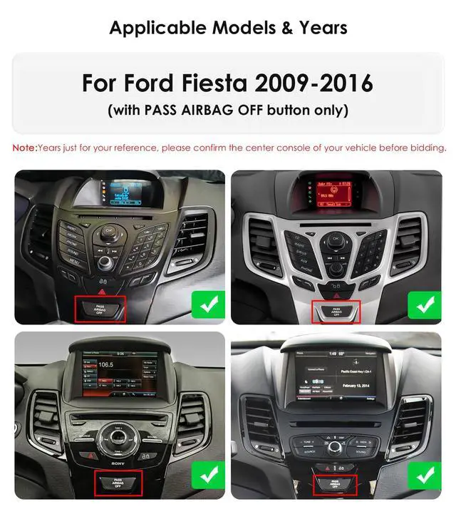 Alt view image 2 of 7 - 8 Core 4GB+64GB Android 14 Car Stereo Upgrade for Ford Fiesta (2009-2020), 9.7Inch QLED Touchscreen GPS Navigation with Wireless Carplay Android Auto Bluetooth 5.0 EQ SWC USB