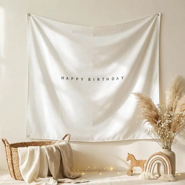 Main image of Happy Birthday Door Banner Door Cover Backdrop Sign Birthday Wall Decor Background Party Supplies for Outdoor Indoor Porch Bday Party Photo Props (Boho,5 x 5 ft)
