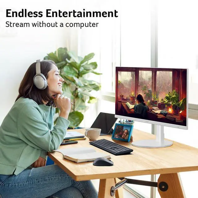 Alt view image 2 of 7 - Smart Monitor with WebOS | 27 FHD 1920 x 1080 IPS | 120Hz | Bluetooth Support | Wireless Projection | iOT Device | 2 x HDMI 1.4, 1 x Ethernet, 2 x USB 2.0 & 1 x Audio | KS272 G0wemiix